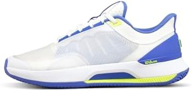WILSON Intrigue Tour Women's Tennis Shoe - White/Amparo Blue/Safety Yellow, Size 8.5 US