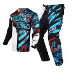 Willbros Youth Jersey Pant Combo Kids MX Motocross Gear Set Children Racing Suit Off-road MTB ATV Motorcycle Boys Girls Blue YXXL