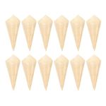 NUOBESTY 100pcs Disposable Wood Cone Wood Tasting Cone Pine Finger Food Serving Cone Ice Cream Holder Finger Food Popcorn Container for Party Wedding Buffet Restaurant 13X5X5CM