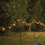 Festive Lights - 1.5m or 2.4m Festoon Poles for Hanging Decorative Lights, Lanterns, String, Christmas Lighting - Sturdy Metal Steel Garden Wedding Celebration (Straight Pole)