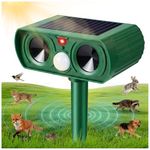 Audasi Cat Repellent, Ultrasonic Cat Repellent Solar Powered Ultrasonic Fox Deterrent for Gardens Waterproof Cats Scarer Effective for Outdoor Farm Yard Cats Foxes Squirrels Pigeons Dogs