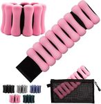 TINY SPARK Adjustable Wrist & Ankle Weights Set-1LB Pairs| Wearable Wrist Weights Bracelets for Women & Men Home & Gym Workouts | 1LB*2Pcs In 1 Carry Bag (Pink)