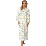 Carol Hochman Women's Diamond Quilt Long Robe, Garden Retreat, XL