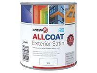 Zinsser Allcoat Exterior Water Based Paint Satin White - 1 Litre