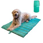 Bom Garoto Portable Pet Mat - 46.5 x 33 Inch Cat and Dog Mat for Crate Bed, Dog Cage, Fireside or Camping! Waterproof Dog Beds for Medium Dogs and Small Dogs. Large Dog Bed with Storage Carry Bag