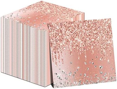 100 Pieces Rose Gold Birthday Napkin Pink Gold Birthday Party Decorations Supplies Pink Rose Gold Paper Napkin for Girls Women Diamond Theme Party Pink Rose Birthday Anniversary Wedding Party Favors