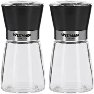 Westmark 63552260 Spice Mill Set 2 Grinder with Ceramic Grinder Glass/Ceramic/Plastic Transparent/Black/Silver