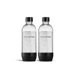 Sodastream Set of 2 Classic Dishwasher Friendly Carbonating Bottles, Large, 1 L, Material: Tritan, BPA-