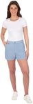 The American Outdoorsman Womens Curved Hem 5" Pull-On Trail Casual Shorts with Elastic Waist and Quick-Dry Fabric (Faded Denim, X-Large)