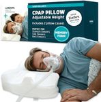 Lunderg CPAP Pillow for Side & Back Sleepers - Memory Foam with Adjustable Height - 2 Pillowcases Included (Machine Washable) - Reduce Air Leaks & Mask Pressure for Better Sleep - Works with ALL Masks