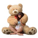 HollyHOME 150cm Giant Teddy Bear Stuffed Animal Large Soft Toys Plush Bear, Light Brown