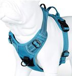 MOKCCI Truelove Soft Front Dog Harness .Reflective No Pull Harness with Handle and 2 Leash Attachments