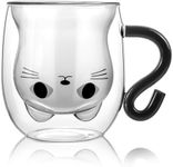 Bkinpid Cute Cat Double Wall Glass 