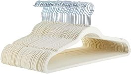 Amazon Basics Slim Velvet Non-Slip Suit Hangers - 50-Pack, Ivory