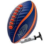 Nerf Spiral Grip Mini Football - Patented Spacelace for Ultimate Spirals - Machine Stitched Construction - Pump Included