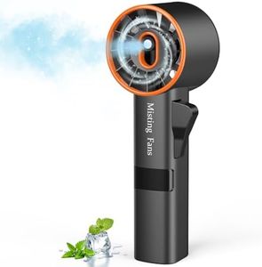 Ausic Portable Handheld Misting Fan, Turbo Fans with Mist, High-Speed, 3 Speeds Personal Small Water Spray Fan, Outdoor Cooling Rechargeable Battery Operated Fans for Kids/Travel/Makeup/Shopping