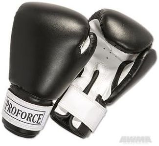 Pro Force Leatherette Boxing Gloves with White Palm, unisex-adult, SG_B00XUQ9NDQ_US, Black & White, 12 oz