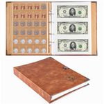 Ettonsun Coin Collection Book Holder for Collectors,150 Pockets Coin Collecting Album & 240 Sleeves Paper Money Currency Collection Organizer Display Storage Case for Coin Currency Collection Supplies