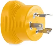 Camco Power Grip RV Generator Adapter | Features a Heavy-Duty 30 Amp Locking Male and Female Connection | Rated for 125 Volts / 3750 Watts (55333)