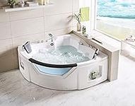 DECORAPORT 71 Inch 2 Person Air Bubble Infusion Whirlpool Bathtub with Control Panel,Air Jets with Light, USB for Speaker (D-DK-Q411)