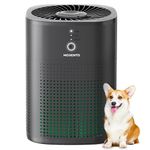 MORENTO Air Purifiers for Bedroom Home True HEPA Air Purifier with Fragrance Sponge Removes Smoke Pollen Pet Dander Allergies Odor Small Air Purifiers with Sleep Mode 24dB Low Noise (Black)