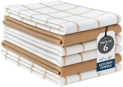 LANE LINEN Kitchen Towels Set - Pack of 6 Cotton Dish Towels for Drying Dishes, 18”x 28”, Kitchen Hand Towels, Tea Towels, Premium Dish Towels for Kitchen, Quick Drying Kitchen Towel Set - Beige