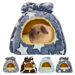 GINIDEAR Guinea Pig Bed, Guinea Pig Hideout House Accessories Warm Bed for Small Animals Hamsters Chinchillas Dwarf Bunnies Hedgehogs. S, Grey Stars.