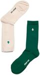 FOOT-IES Unisex Classic Socks, Forest/Cream, Medium-Large US