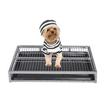 Metal Dog Potty Home Training Toilet Potty Trainer Portable Pet Potty Pad Dog Litter Box Protect Floors Keep Paws Dry Easy to Cleanup Dog Housebreaking Supplies Bathroom Indoor Outdoor