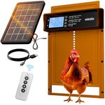 Okkobi Automatic Chicken Coop Door Solar Powered - LCD Display - Chicken Coop Door with Remote Control, Light Sensor & Timer - Security & Peace of Mind: Anti-Pinch Function - 5-Year Protection