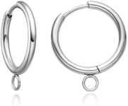 20pcs Adabele 316 Grade Surgical Stainless Steel Hypoallergenic 18mm Round Hoop Huggie Earring Hooks Open Loop Ring (2mm Wire Gauge) for Earring Making SEF21-2