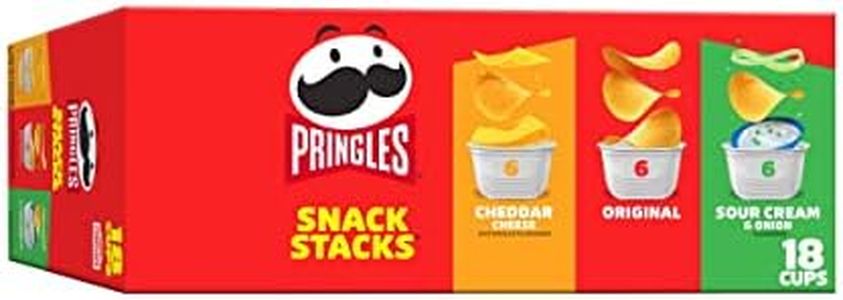 Pringles Flavored Variety Pack Potato Crisps - Original, Cheddar Cheese, Sour Cream and Onion,12.9 oz (18 Cans)