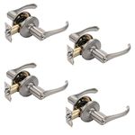 Dynasty Hardware VAI-00-US15, Vail Front Door Entry Lever Door Lock Lockset, Satin Nickel - (4 Pack) - Keyed Alike