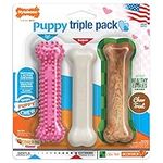 Nylabone Puppy Chew Toy & Treat Puppy Starter Set, Pink Puppy Chew Toys for Girls