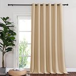 NICETOWN Sliding Door Curtain for Living Room, Blackout Patio Door Curtain & Drape Privacy Thermal Insulated Window Treatment for French/Patio Door, 1 Panel, Biscotti Beige, W80 x L144