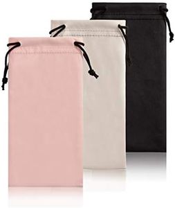 Drawstring Soft Glasses Pouch 3 Pack - Storage Phone Pouch Microfiber Sunglasses Case Storage Eyeglasses Pouch Cleaning Cloth Pink Sunglass Sleeve