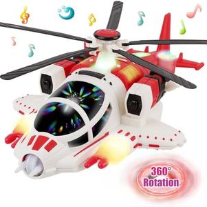 Sognotoy Helicóptero De Juguete para Niños Pequeños, Helicóptero De Avión, Helicóptero De Hélice con Voz,Luz, Libertad De 360° y Evitación Automática De Obstáculos (Red)