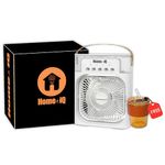 Home iQ Mini AirMist Cooling Fan| 2 years WARRANTY| BONUS Summer Cup| Small Quiet Personal Air Cooler|USB Powered| 360Β° Adjustable for Office/Home Desk| Small Size Portable AC Fan| Compact Cooler