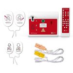 AED Trainer, Portable Defibrillator Trainer Set CPR Training Device with Remote Control, English and German Voice Prompts, 10 Different Scenarios, First Aid Defibrillator Trainee Beginner (XFT 120C)