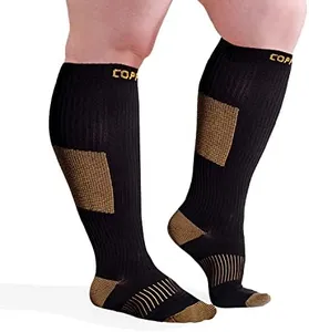 CopperJoint Wide Calf Copper Compression Socks for Women & Men - Diabetic Sock, Improves Circulation, Reduces Swelling & Pain - For Nurses, Running, & Everyday Use - Copper Infused Nylon (4X-Large)