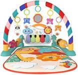 Eners Baby Gyms Play Mats Musical Activity Center Baby Piano Gym Mat Tummy Time Padded Mat for Newborn Toddler Infants(Green)