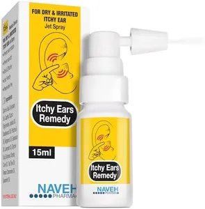 NAVEH PHARMA Itchy Ears Remedy Ear Cleaning and Itch Relief | Treats All Causes of Ear Itchiness | Jet Spray for Eczema Treatment & Clogged Ear Relief | Ear Wax Removal & Ear Drops Wash (0.5 Fl Oz)