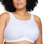 Glamorise Full Figure Plus Size No-Bounce Camisole Sports Bra Wirefree #1066 White