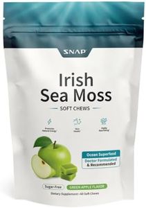 Snap Supplements Irish Sea Moss, Marine Algae Rich in Iodine, Micronutrients & Antioxidants to Support Healthy Metabolism and Vitality, 60 Sugar-Free Soft Chews