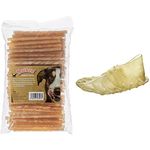 Howlers Natural Rawhide Twists, 13 cm, Pack of 100 & Natural Rawhide Shoes, 12.5 cm, Pack of 20