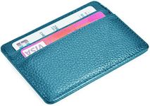 EASTNIGHTS Credit Card Holder Slim Wallet Leather Minimalist Wallet with ID Window (blue)