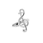 Musical Note Adjustable Rings 925 Sterling Silver Treble Clef Music Statement Open Extendable Knuckle Middle Finger Ring Dainty Crystal Cross Jewelry Gifts for Women Girls Teen Music Lover Daughter, Crystal, Cubic Zirconia