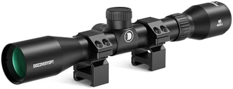 DISCOVERYOPT MS 4x32 Compact Rifle Scope, Shockproof MIL-Dot Reticle Scope for Spring Piston Air Rifle, Lightweight Hunting Riflescope with 20mm Scope Rings