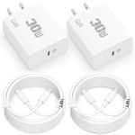 ARCCRA 30W GaN USB C Fast Charger for iPhone 16/16 Plus/16 Pro Max/15/15 Pro Max, iPad Pro 13/12.9/11 inch, iPad Air 5/4, iPad Mini 6, iPad 10th, 2Pack USB C Wall Charger Block with 10FT USB C Cable