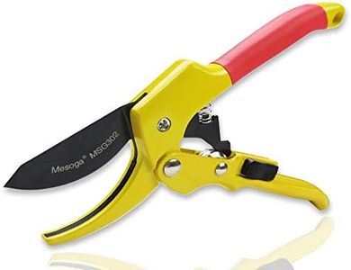 Mesoga 8 Inch Professional Ratchet Pruning Shears SK-5 Steel Blade Garden Scissors Pulley Mechanism Tree Trimmers Secateurs, Clippers, Hand Anvil Pruner